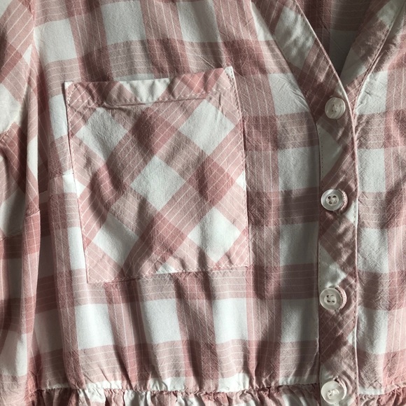 Torrid Blush and White Button Down Shirt - Picture 2 of 4